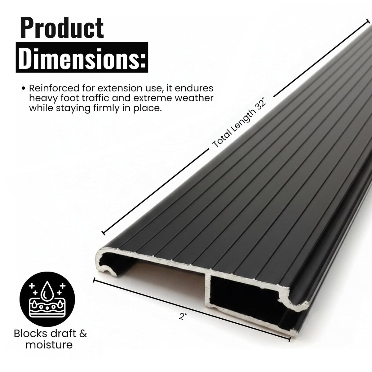 Aluminum Threshold Extension, Heavy-Duty Door Threshold Extender for Existing Threshold
