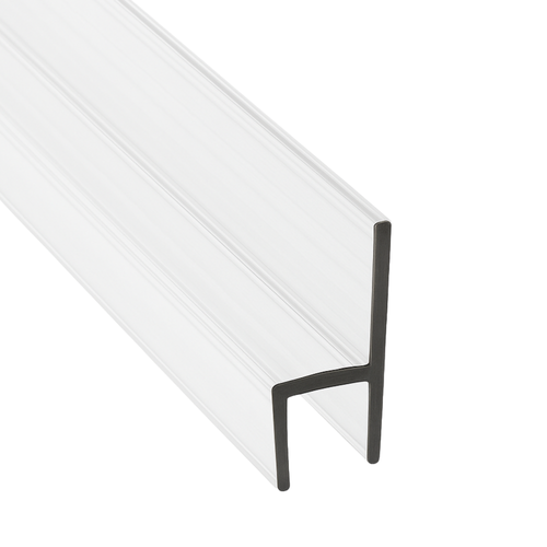 Clear PVC H-Type Shower Door Side Seal for 3/8" Glass, 72"/85"