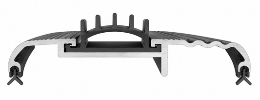 36" Black Door Threshold 3-3/8" Wide x 1/2" High with Replaceable U-Shaped Rubber Sweep & Weather Seals