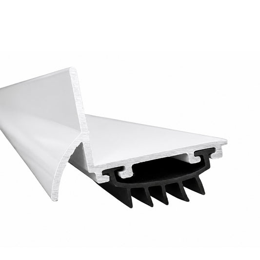 Aluminum Door Bottom Sweep with Drip Cap – 36 in, White