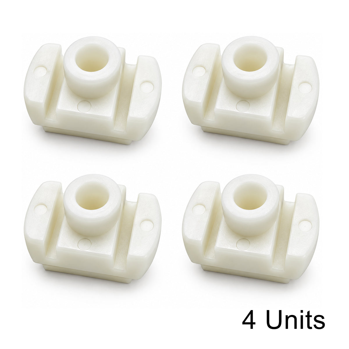 Nylon Drawer Guide 37/64" x 9/16" with 5/16" Top Opening – White, 4 Pack