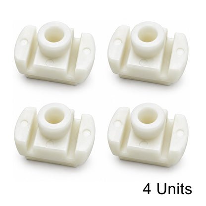 Nylon Drawer Guide 37/64" x 9/16" with 5/16" Top Opening – White, 4 Pack