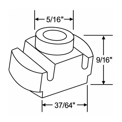 Nylon Drawer Guide 37/64" x 9/16" with 5/16" Top Opening – White, 4 Pack