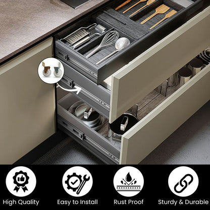 Nylon Drawer Guide Rollers – 1" Wheels with Steel Brackets, Left & Right – 4 Pack