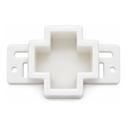 Nylon Drawer Track Back Plate – Self-Aligning Rear Drawer Guide, 1" Mounting Cavity, White, 4 Pack