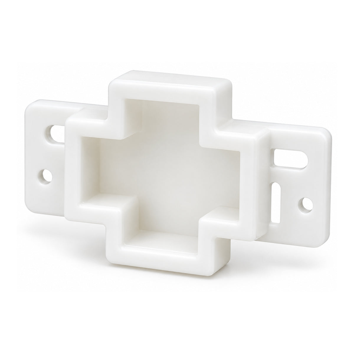 Nylon Drawer Track Back Plate – Self-Aligning Rear Drawer Guide, 1" Mounting Cavity, White, 4 Pack