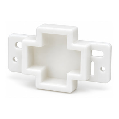 Nylon Drawer Track Back Plate – Self-Aligning Rear Drawer Guide, 1" Mounting Cavity, White, 4 Pack