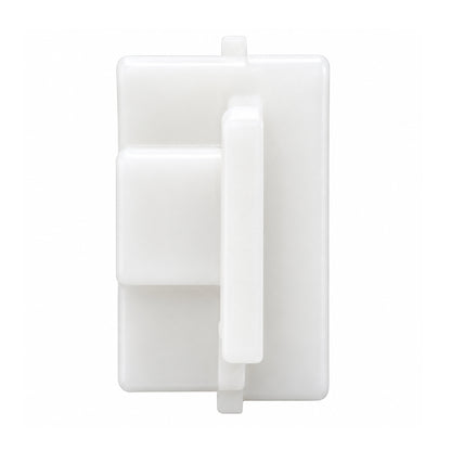 Nylon Drawer Track Back Plate – Self-Aligning Rear Drawer Guide, 1" Mounting Cavity, White, 4 Pack