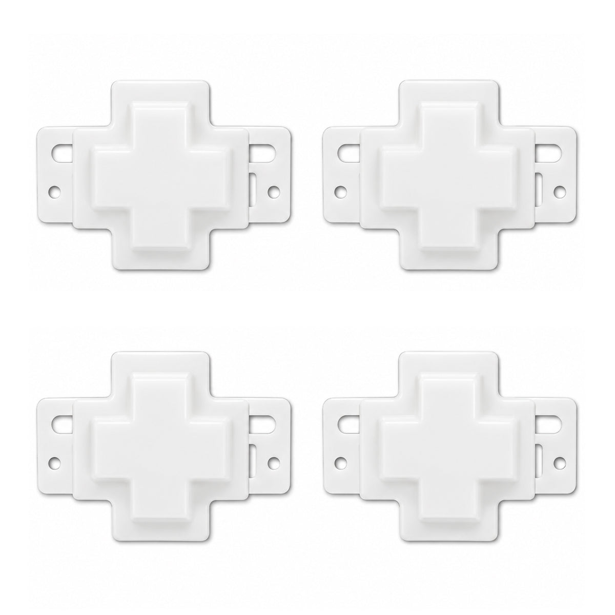 Nylon Drawer Track Back Plate – Self-Aligning Rear Drawer Guide, 1" Mounting Cavity, White, 4 Pack