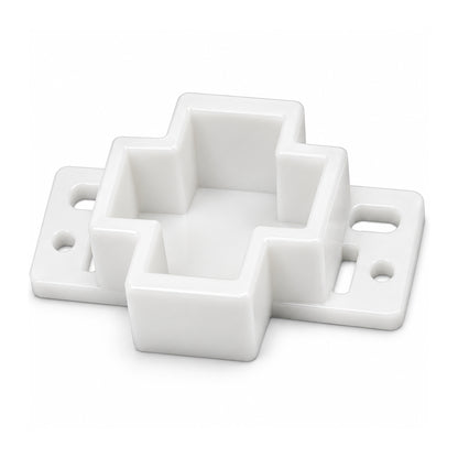 Nylon Drawer Track Back Plate – Self-Aligning Rear Drawer Guide, 1" Mounting Cavity, White, 4 Pack