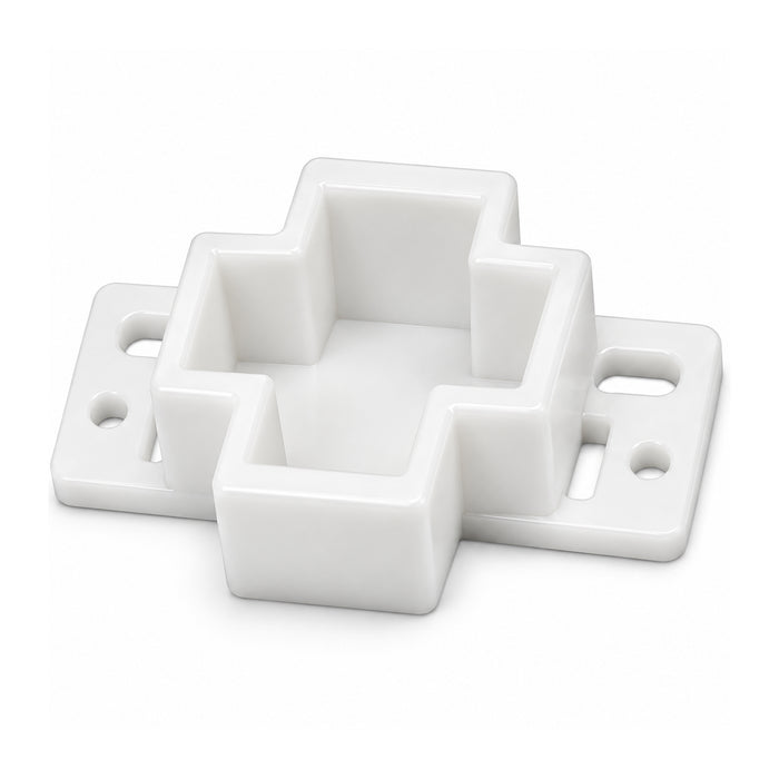 Nylon Drawer Track Back Plate – Self-Aligning Rear Drawer Guide, 1" Mounting Cavity, White, 4 Pack