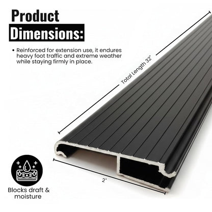 Aluminum Threshold Extension, Heavy-Duty Door Threshold Extender for Existing Threshold