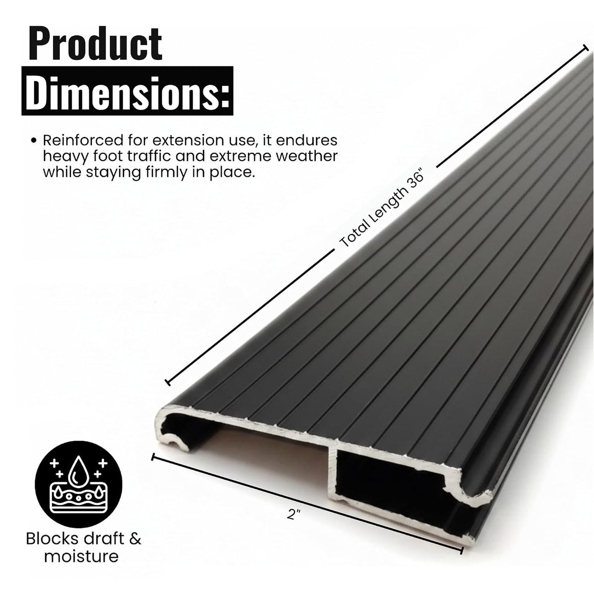 Aluminum Threshold Extension, Heavy-Duty Door Threshold Extender for Existing Threshold