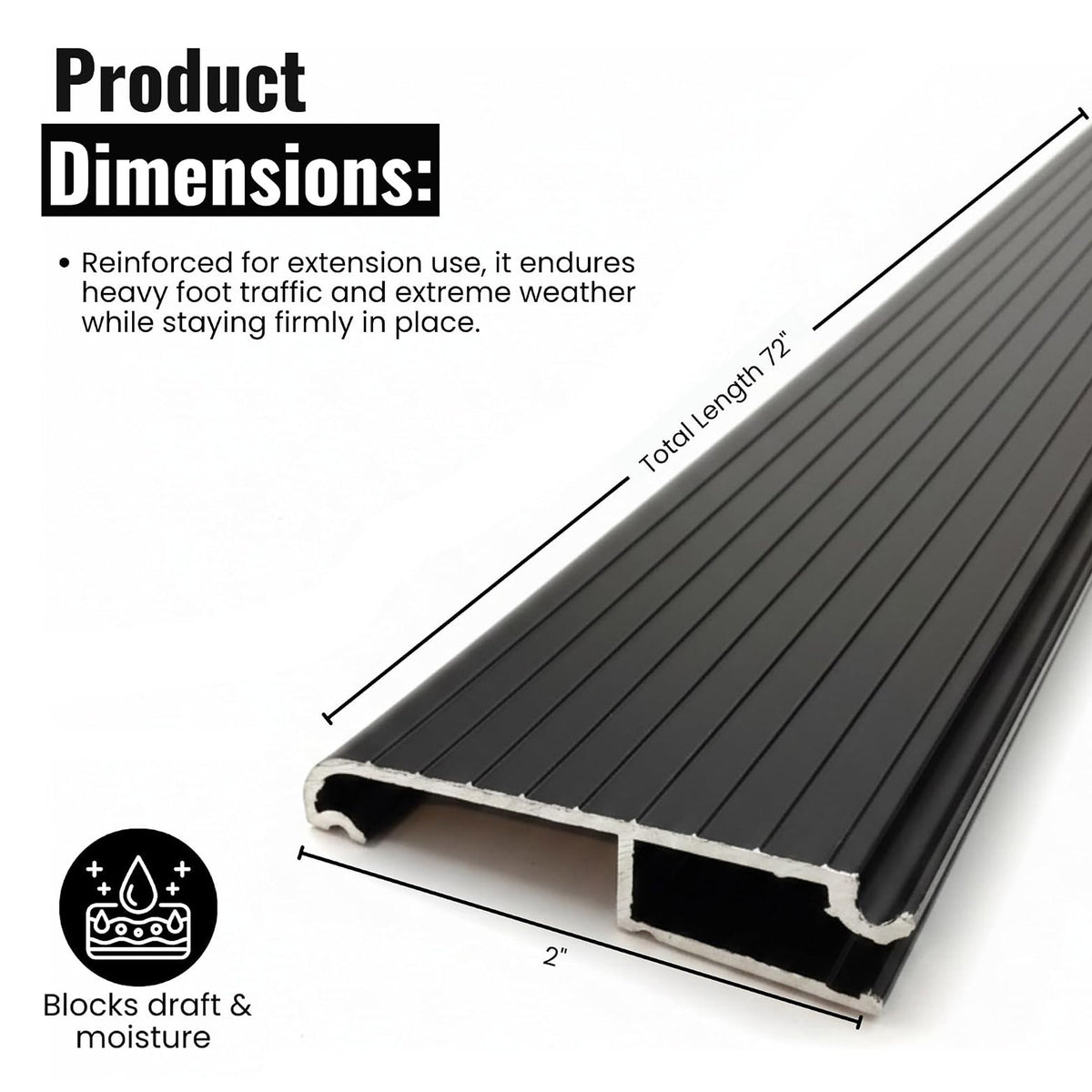 Aluminum Threshold Extension, Heavy-Duty Door Threshold Extender for Existing Threshold