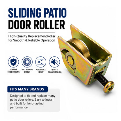 Sliding Glass Door Roller – 1-1/4" Ball Bearing Adjustable Zinc-Plated Replacement