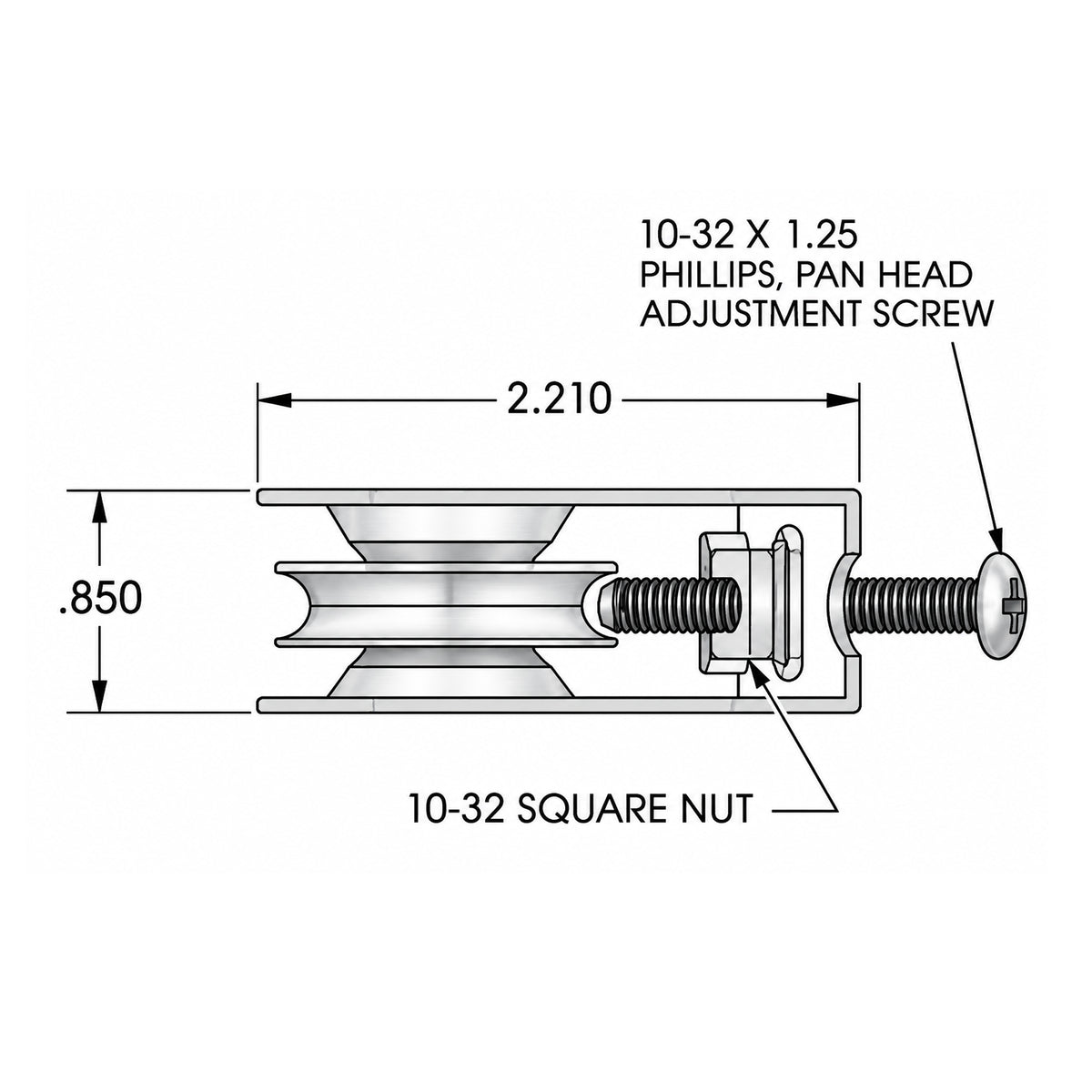 Sliding Glass Door Roller – 1-1/4" Ball Bearing Adjustable Zinc-Plated Replacement