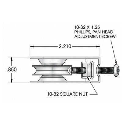 Sliding Glass Door Roller – 1-1/4" Ball Bearing Adjustable Zinc-Plated Replacement