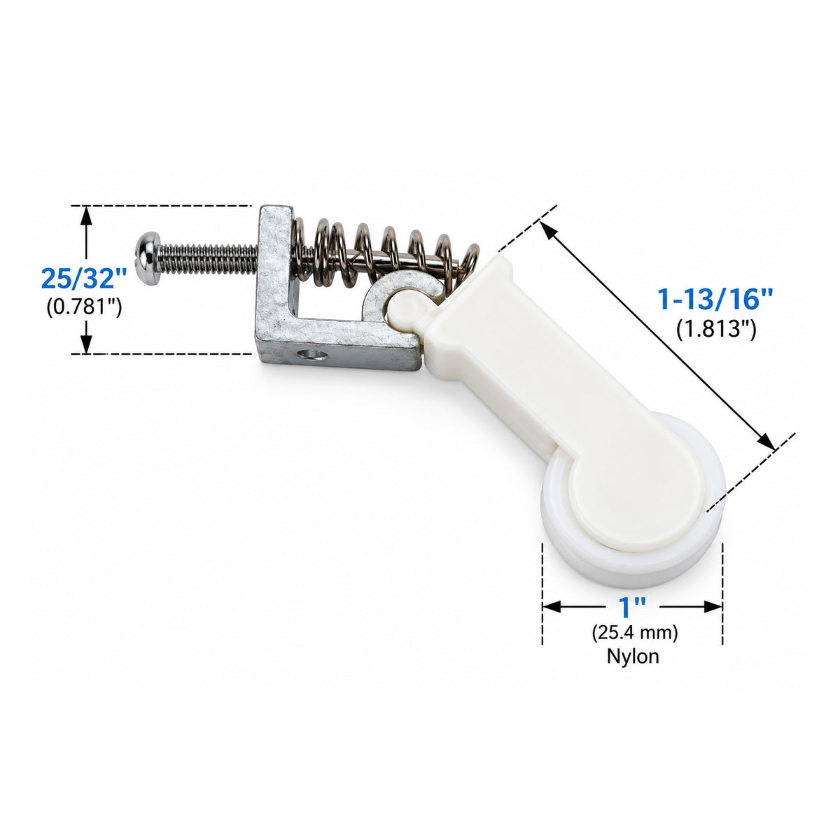 Sliding Screen Door Roller for Yale Ogron – 1" Nylon Wheel Adjustable – 2 Pack