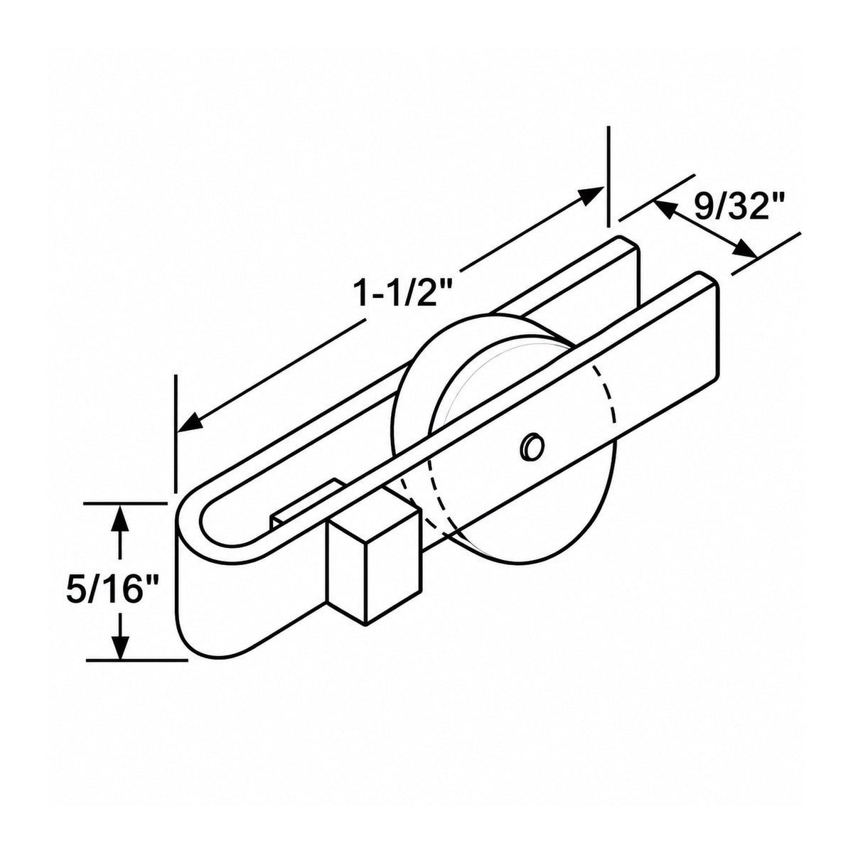 Sliding Window Roller Assembly – 5/8" Nylon Wheel, 1-1/2" Metal Housing – 2 Pack