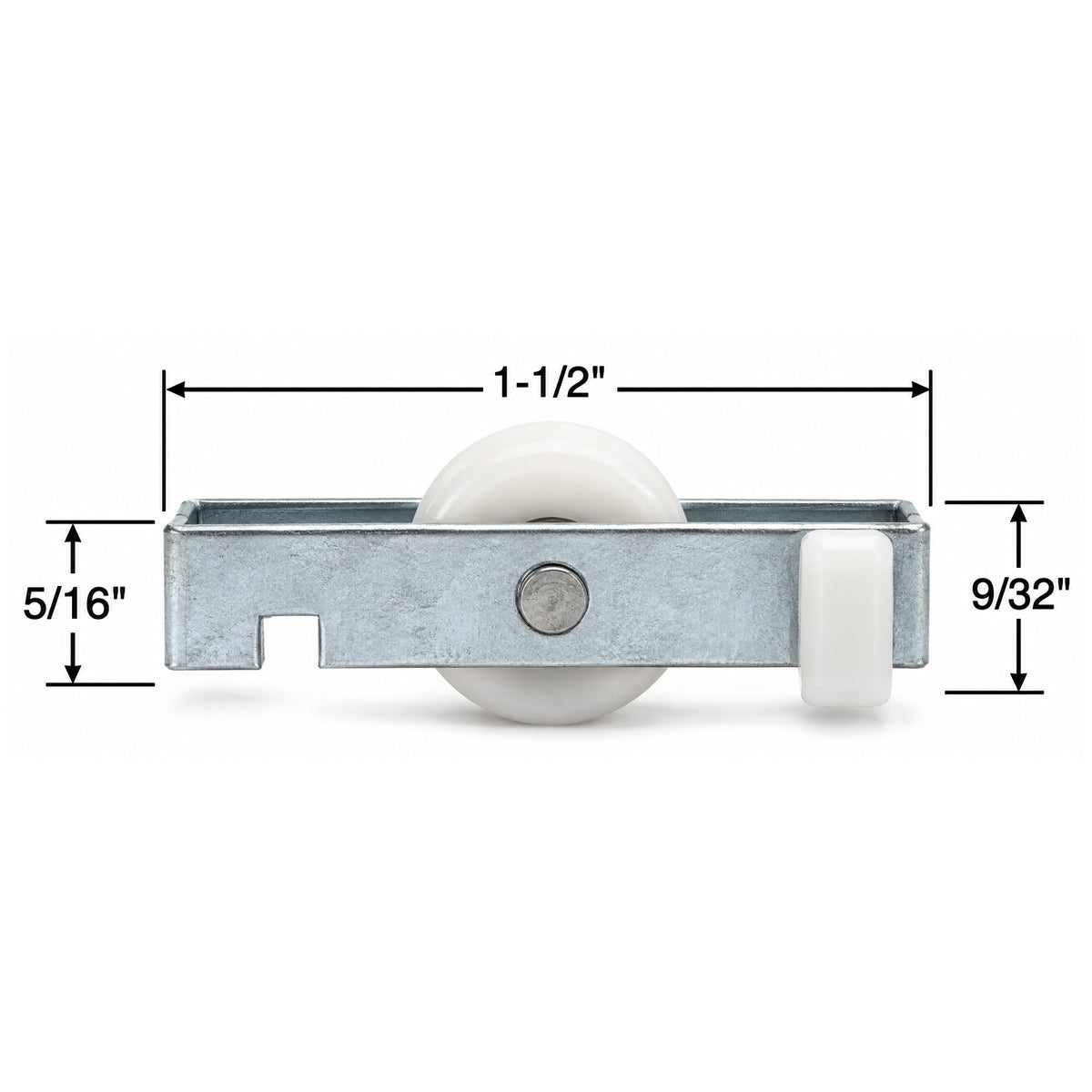 Sliding Window Roller Assembly – 5/8" Nylon Wheel, 1-1/2" Metal Housing – 2 Pack