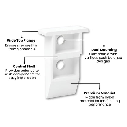 Nylon Window Sash Cam Replacements for Channel Balances – Black or White, 2-Pack & 10-Pack