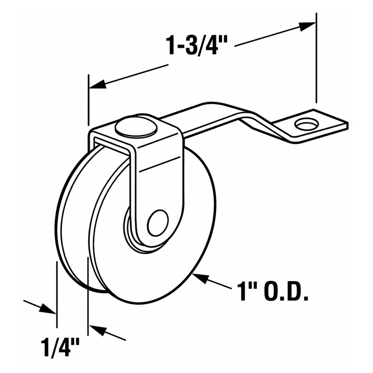 Screen Door Tension Spring Roller – 1" Concave Wheel, 1-3/4" Spring – Pack of 2
