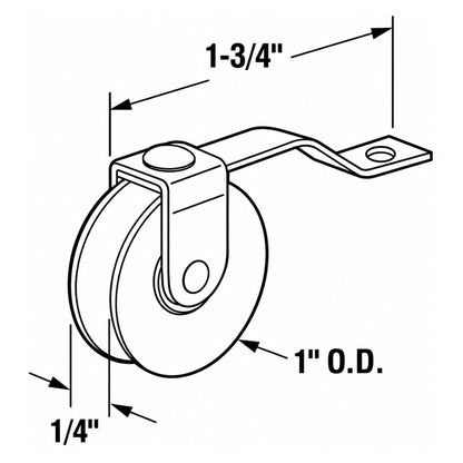 Screen Door Tension Spring Roller – 1" Concave Wheel, 1-3/4" Spring – Pack of 2