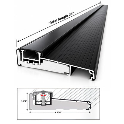Aluminum Adjustable Exterior Door Threshold, Black, 36 in Length