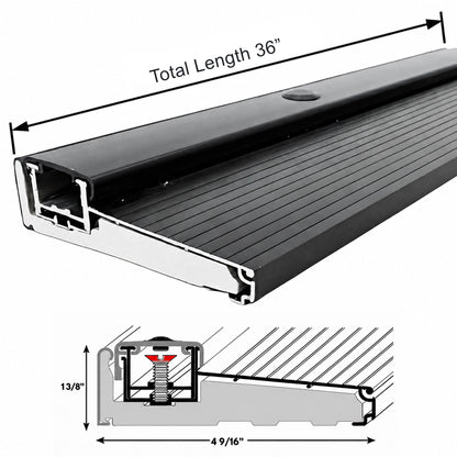 32", 36", 48", 60", 72" Length x 4-9/16" W x 1-3/8" H Adjustable Black Aluminum Door Threshold