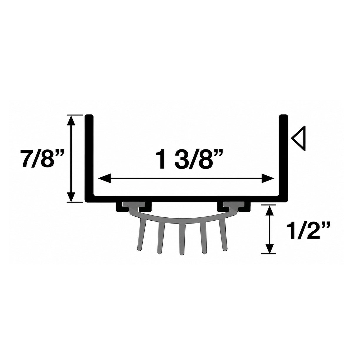 U Shaped Aluminum Door Bottom Sweep – 1-3/8" U-Wrap Weather Seal, Black or White, 32" & 36"