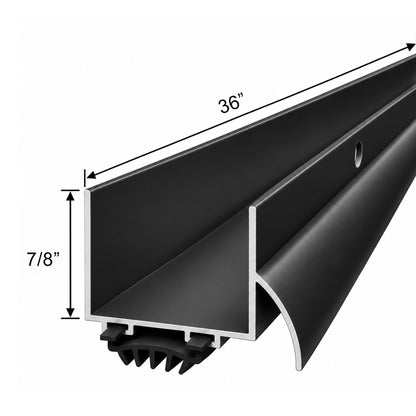 U Shaped Aluminum Door Bottom Sweep – 1-3/8" U-Wrap Weather Seal, Black or White, 32" & 36"