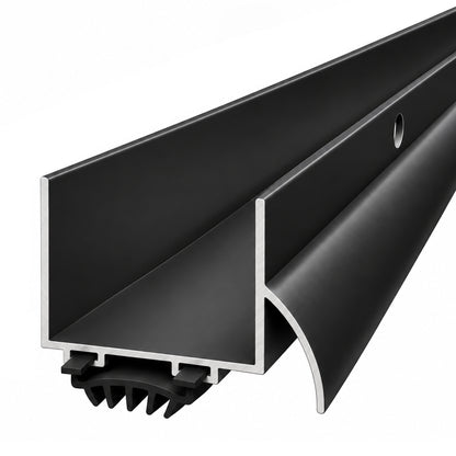 U Shaped Aluminum Door Bottom Sweep – 1-3/8" U-Wrap Weather Seal, Black or White, 32" & 36"