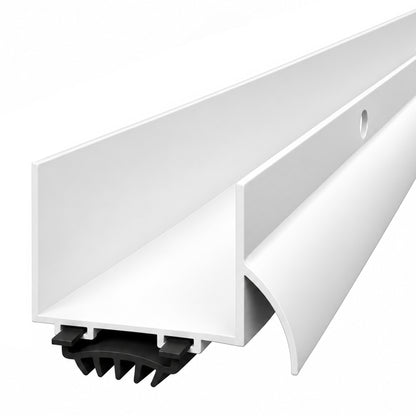 U Shaped Aluminum Door Bottom Sweep – 1-3/8" U-Wrap Weather Seal, Black or White, 32" & 36"