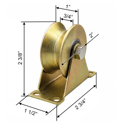 U-Groove Sliding Gate Wheels – 2" Stainless Steel Heavy-Duty Rollers, 660 LB – 4 Pack