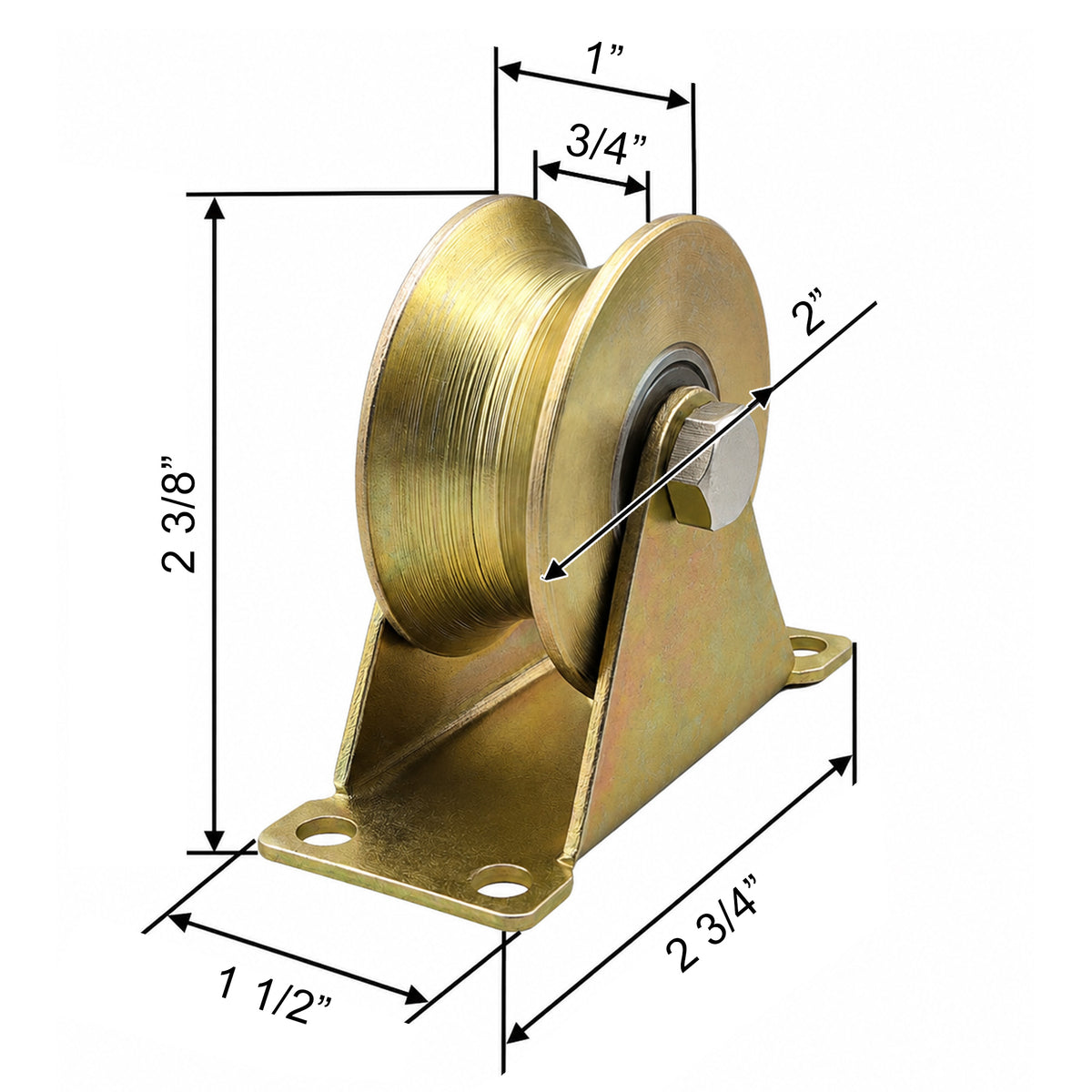2" U-Groove Sliding Gate Wheel with Bracket – Stainless Steel, 660 LB Capacity – 4, 8 & 12 Pack
