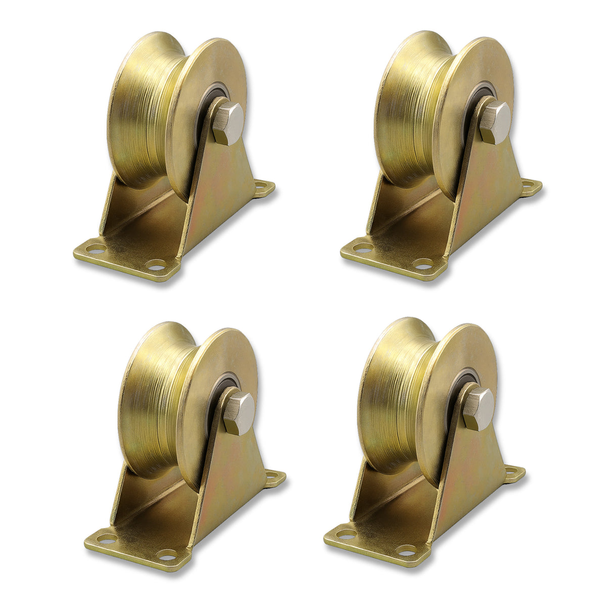 U-Groove Sliding Gate Wheels – 2" Stainless Steel Heavy-Duty Rollers, 660 LB – 4 Pack