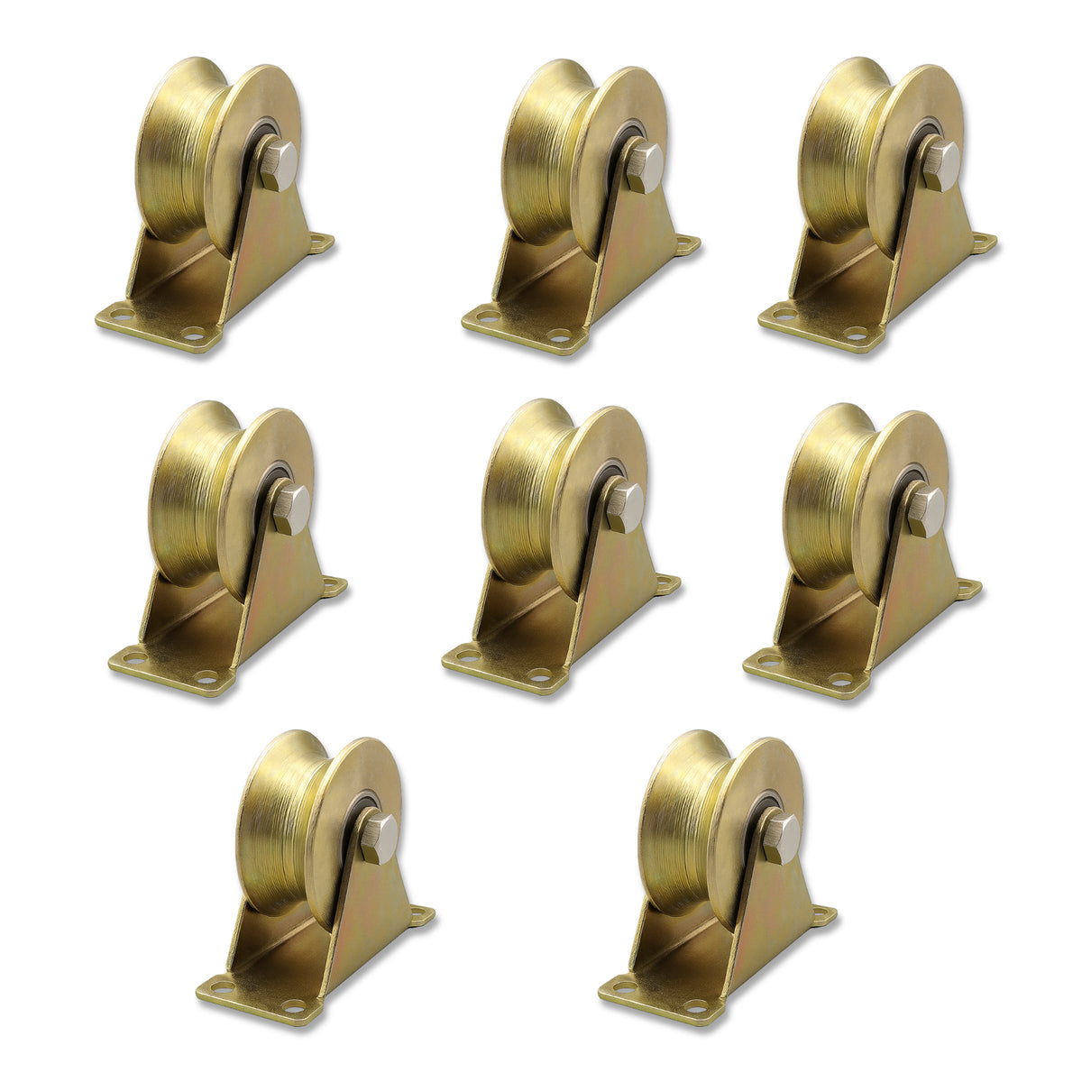 U-Groove Sliding Gate Wheels – 2" Stainless Steel Heavy-Duty Rollers, 660 LB – 8 Pack