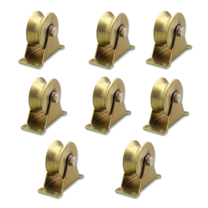 U-Groove Sliding Gate Wheels – 2" Stainless Steel Heavy-Duty Rollers, 660 LB – 8 Pack