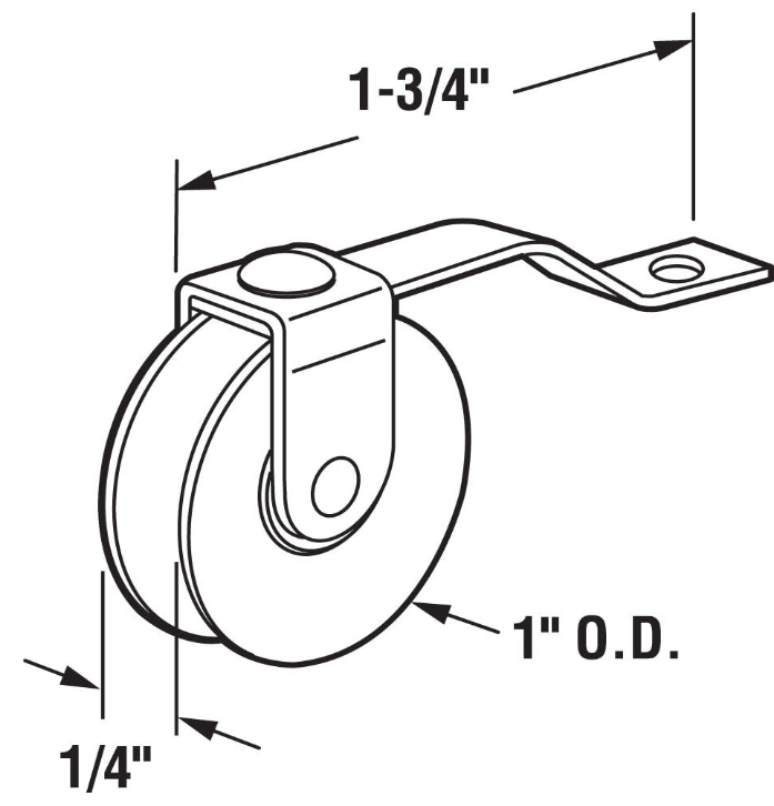 Nylon Screen Door Tension Rollers with Stainless Steel Spring, 1" diameter