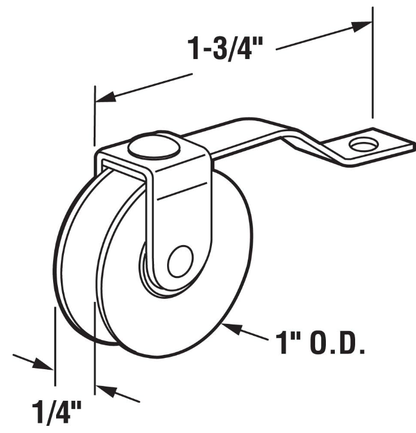 Nylon Screen Door Tension Rollers with Stainless Steel Spring, 1" diameter
